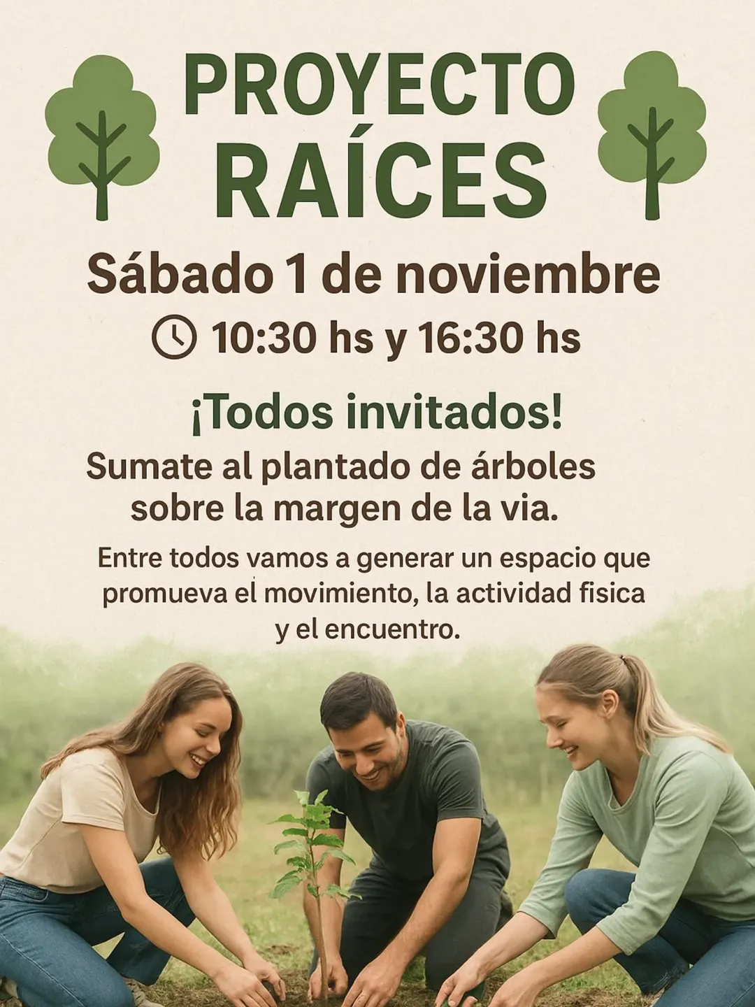 Plantamos juntos? 🌳 Punto de encuentro plaza Domingo Arán 📍 Ema y César te esperan!!!! @lic.ef.emanuelpalmucci @cesar....