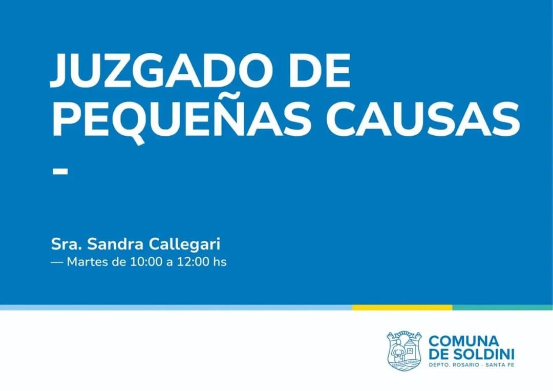 Este martes 30/12, no habrá atención en la oficina del Juzgado de Pequeñas Causas. Los esperamos el próximo martes 05/01...