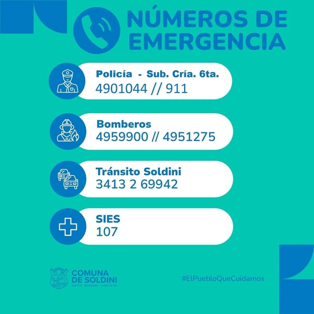 🌟Recordamos números de emergencia!
